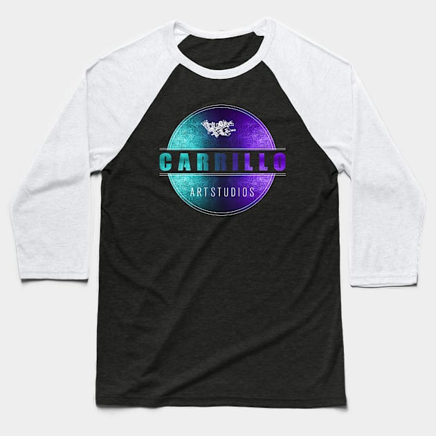 carrillo art studios logo blue n purple Baseball T-Shirt by carrillo_art_studios